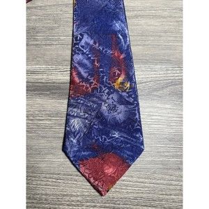 Mark and Martin Men's Tie Multicolor Geometric Pattern 100% Silk 58" x 3.25"
